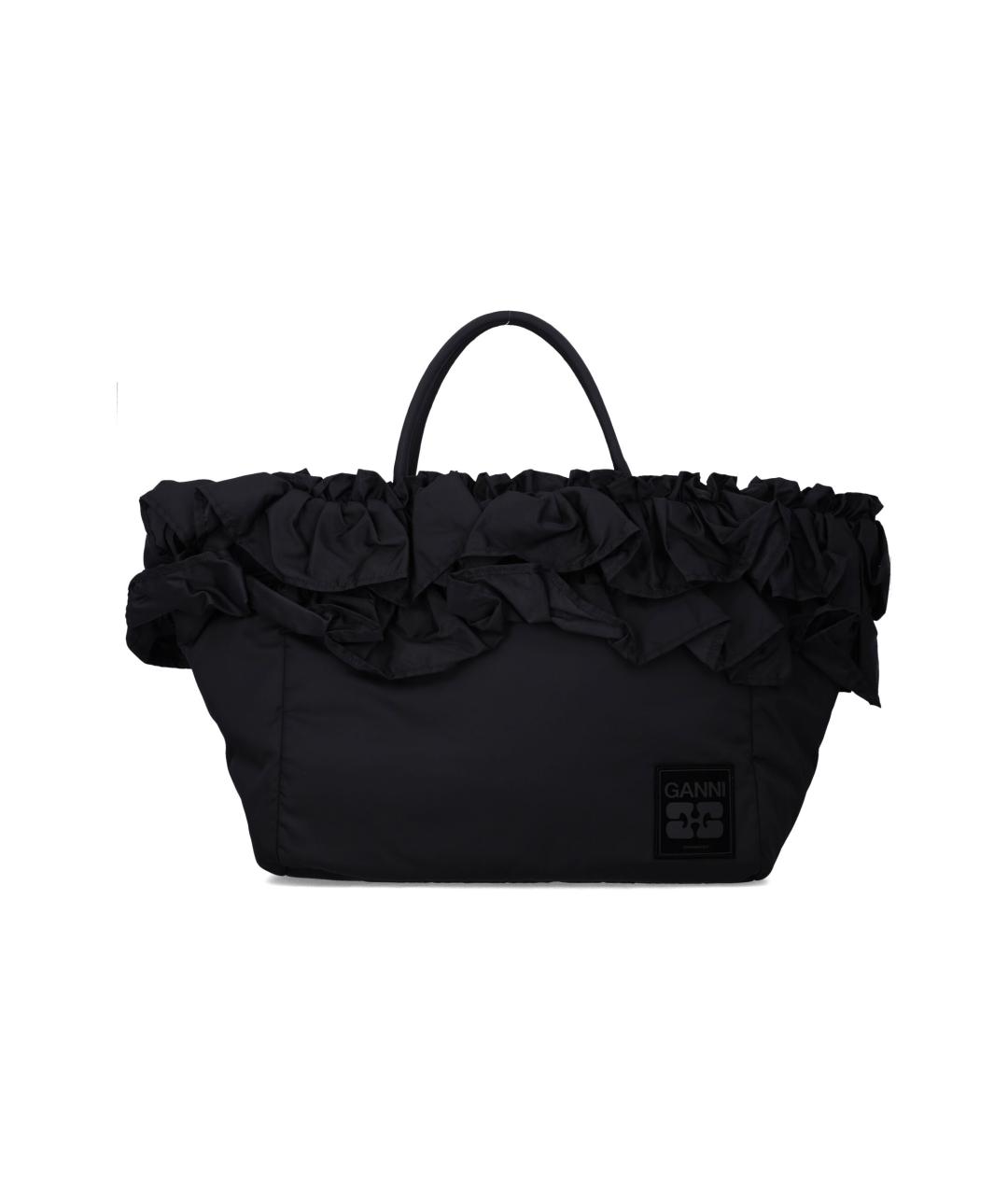 GANNI Черная синтетическая сумка тоут, фото 1