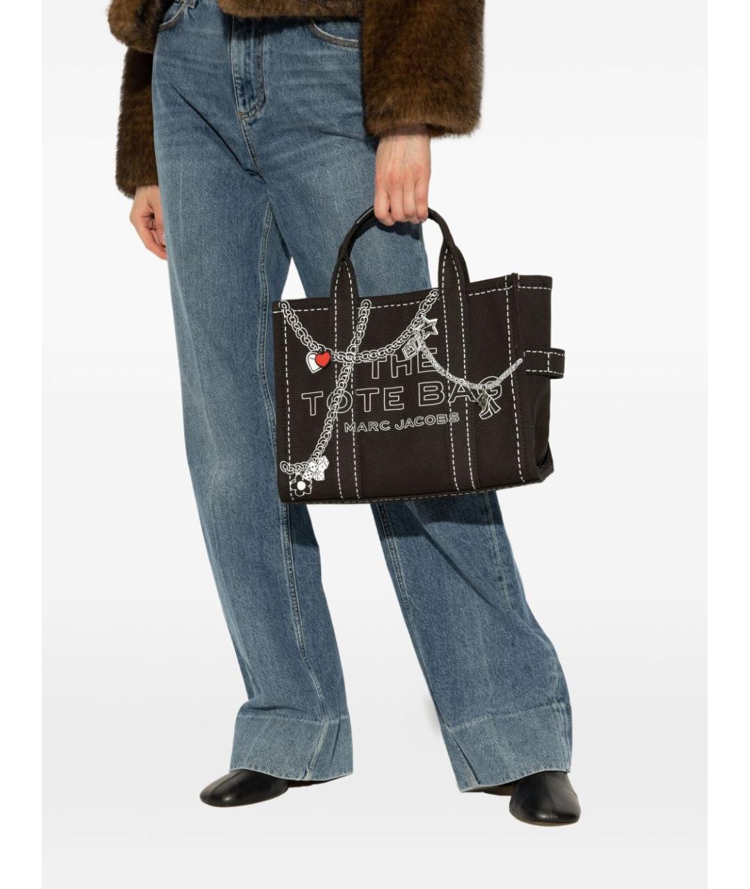 MARC JACOBS Черная хлопковая сумка тоут, фото 3