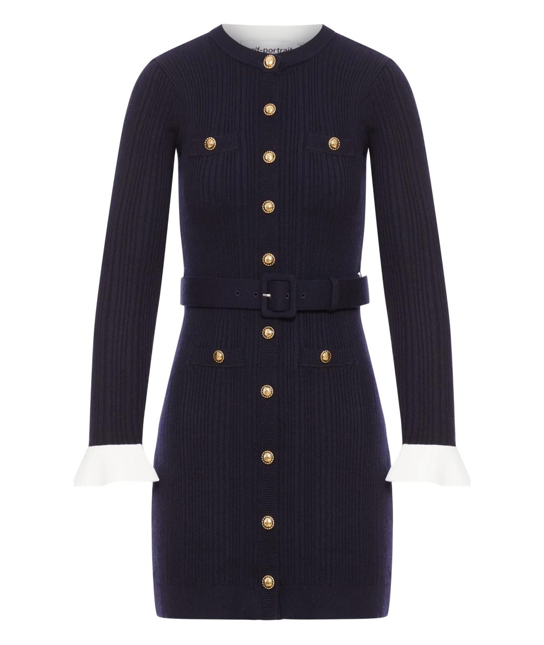 SELF-PORTRAIT Синее полиамидовое повседневное платье, фото 1