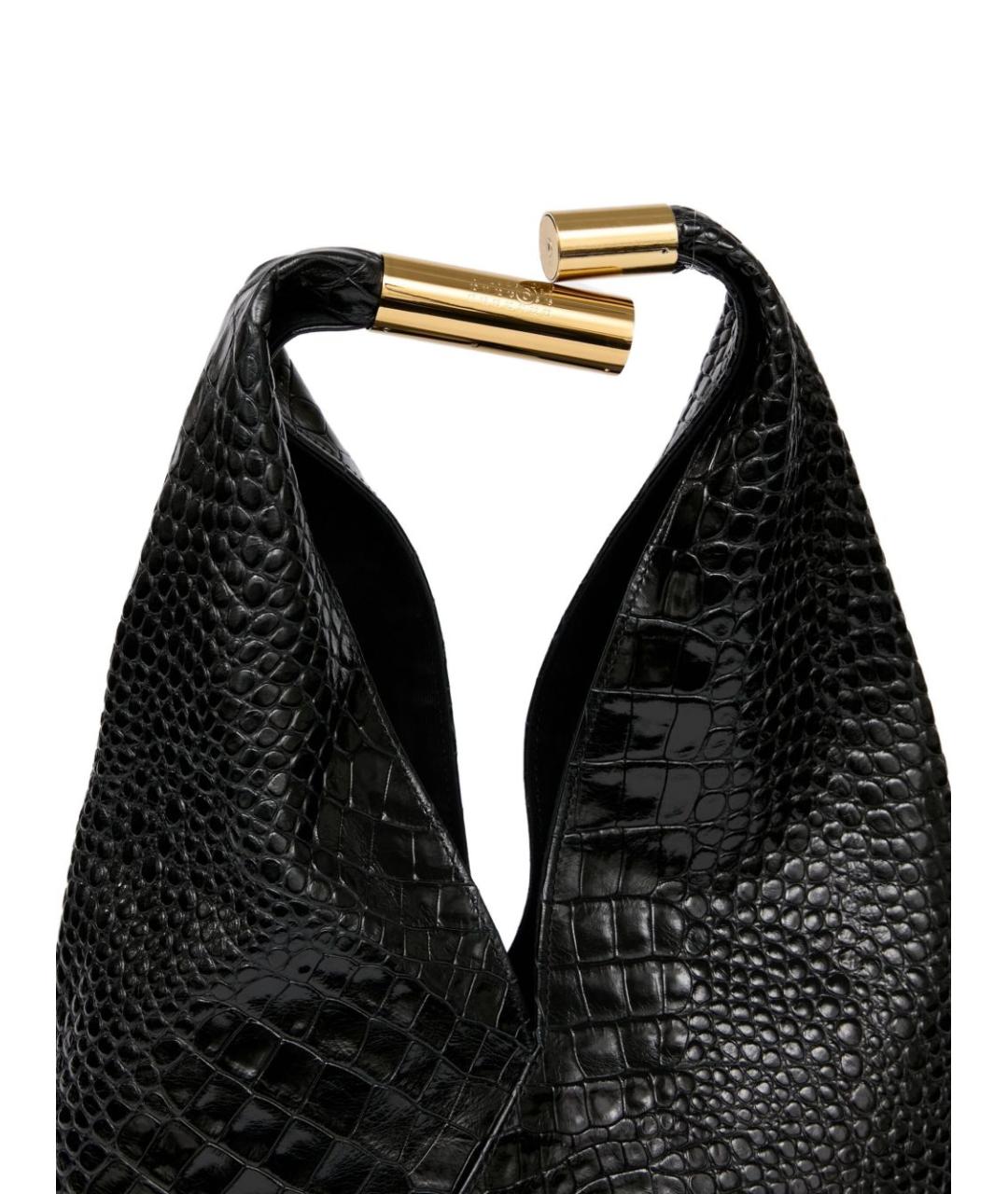 MM6 MAISON MARGIELA Черная кожаная сумка с короткими ручками, фото 4