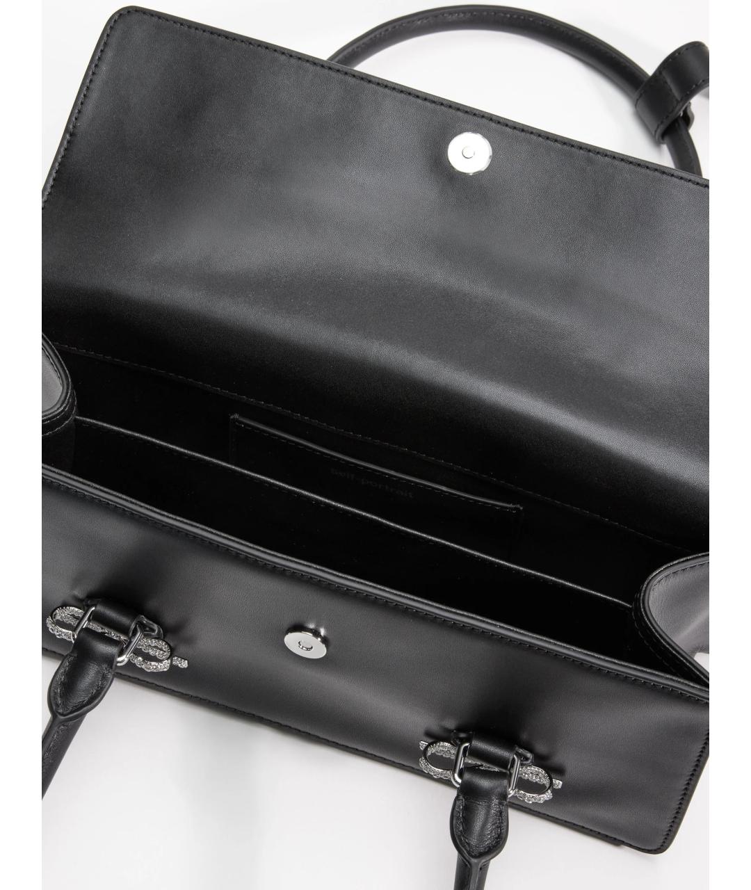 SELF-PORTRAIT Черная кожаная сумка через плечо, фото 4