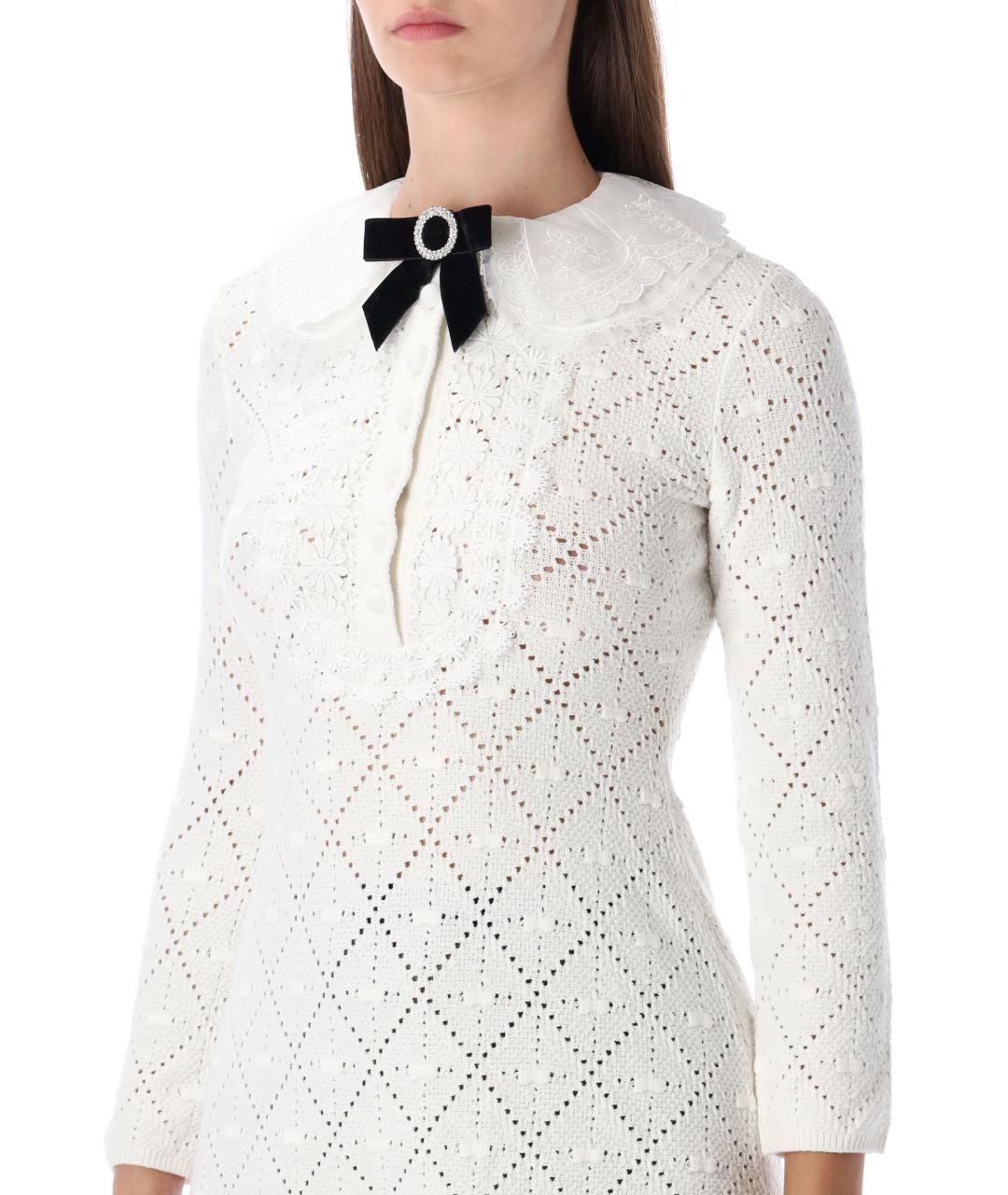 SELF-PORTRAIT Белое хлопковое повседневное платье, фото 3