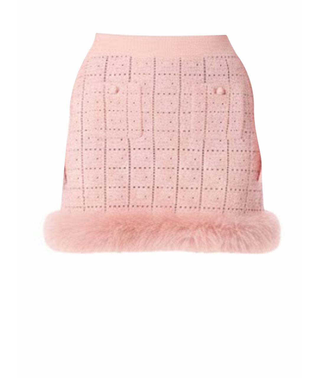 SELF-PORTRAIT Розовая хлопковая юбка мини, фото 1