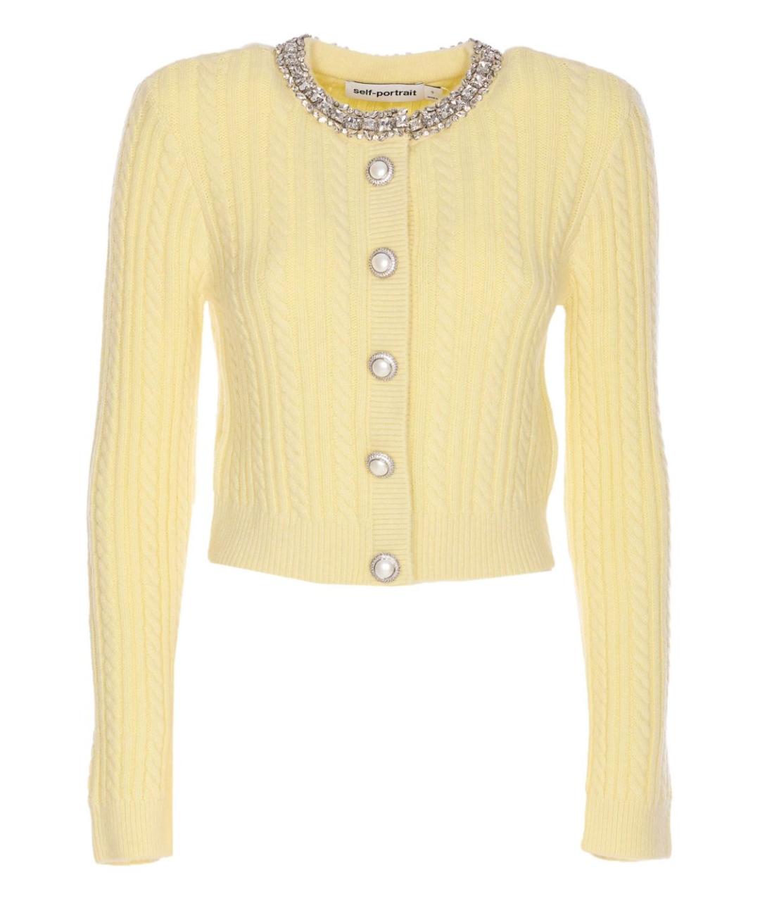 SELF-PORTRAIT Желтый шерстяной кардиган, фото 1