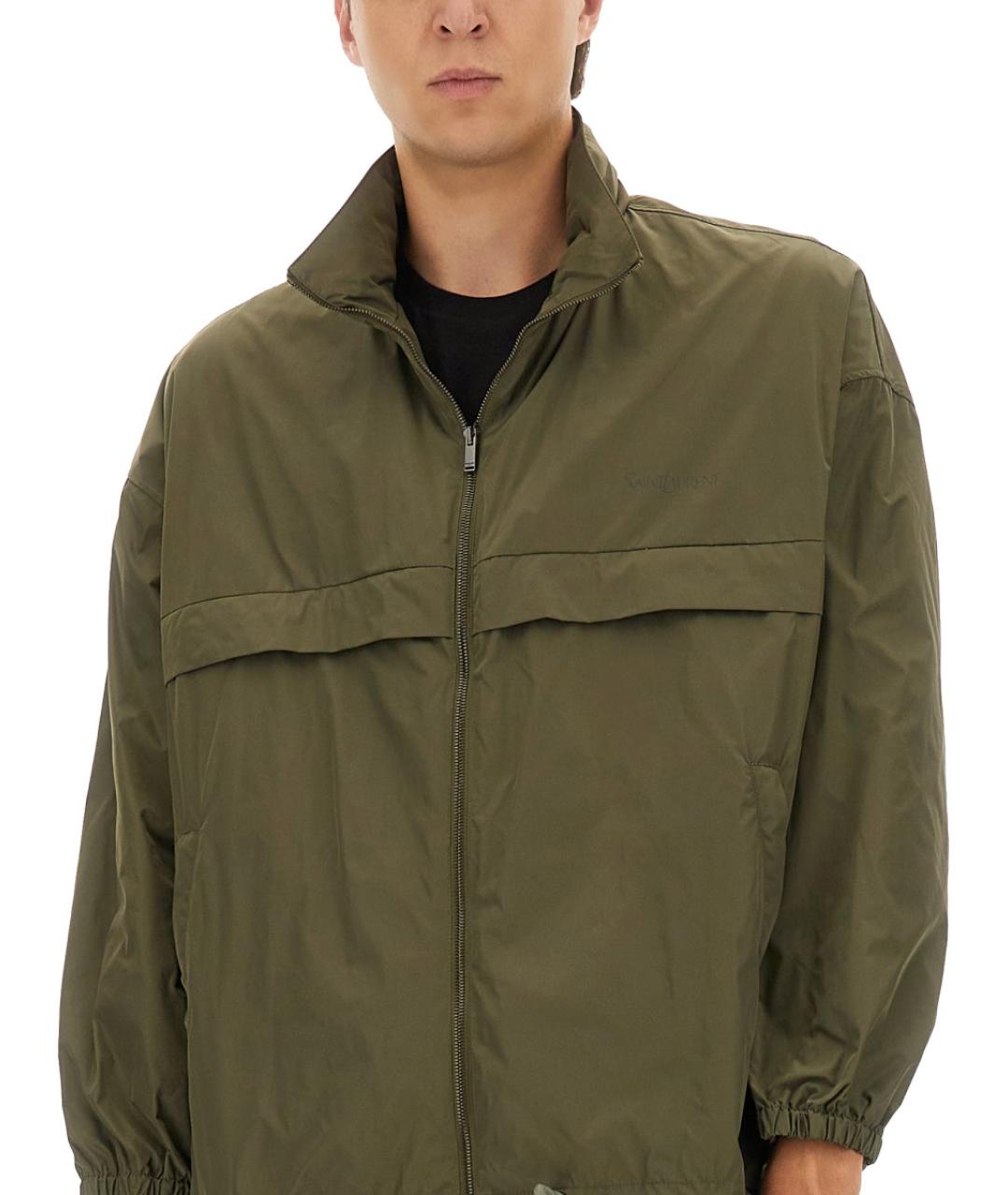 SAINT LAURENT Зеленая полиэстеровая куртка, фото 5