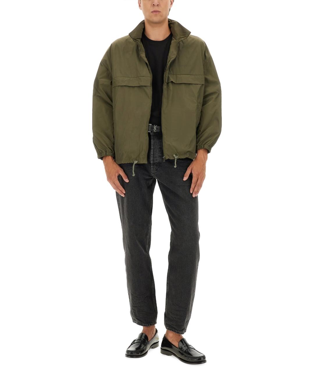 SAINT LAURENT Зеленая полиэстеровая куртка, фото 3