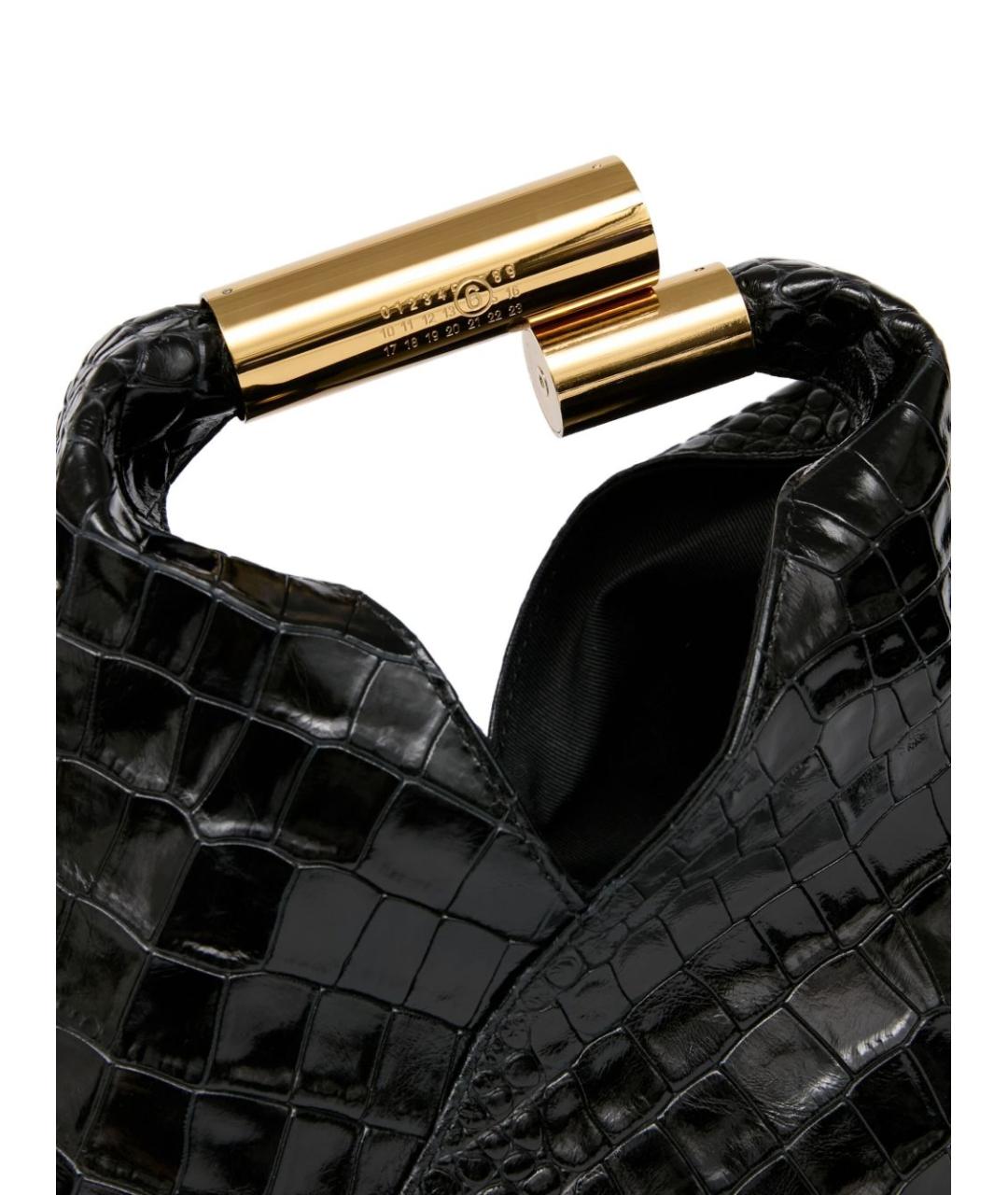 MM6 MAISON MARGIELA Черная кожаная сумка через плечо, фото 4