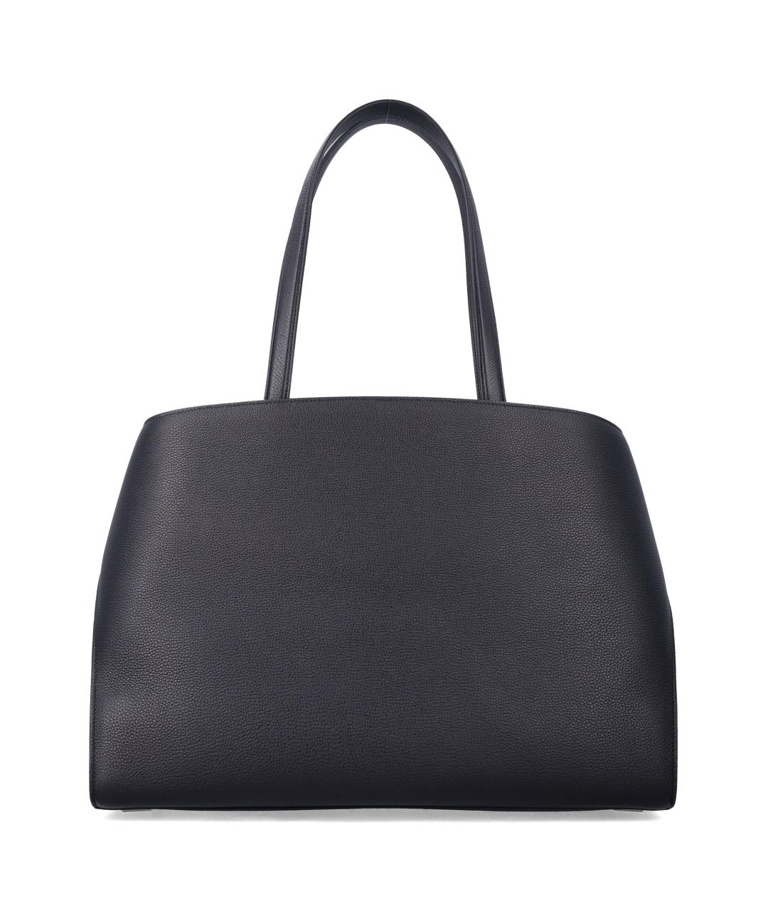 FERRAGAMO Черная кожаная сумка тоут, фото 3