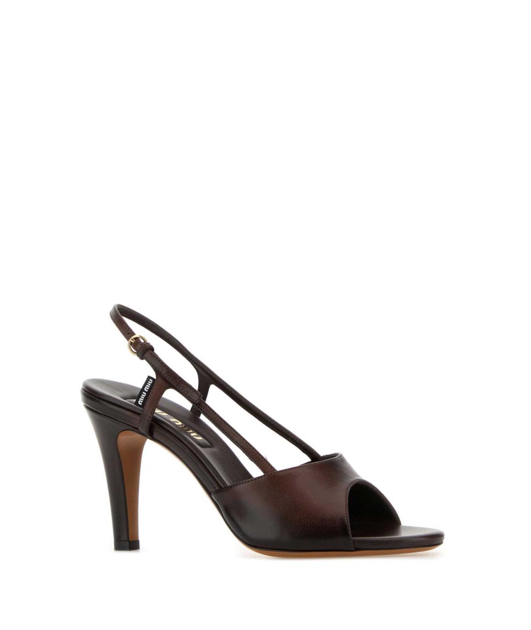MIU MIU Коричневые кожаные босоножки, фото 2