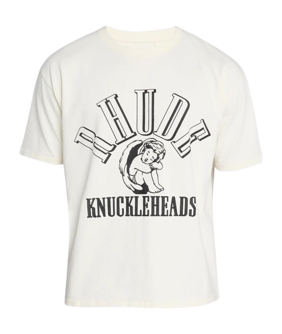 RHUDE Белая хлопковая футболка, фото 1