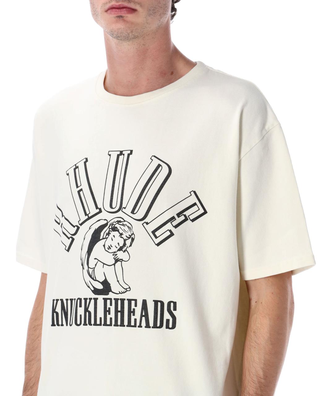 RHUDE Белая хлопковая футболка, фото 4