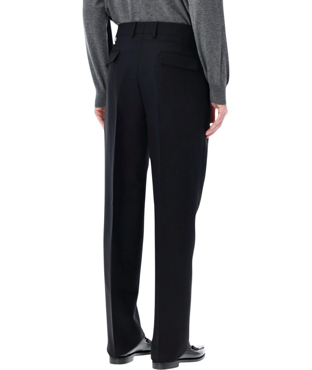 FERRAGAMO Черные шерстяные классические брюки, фото 3