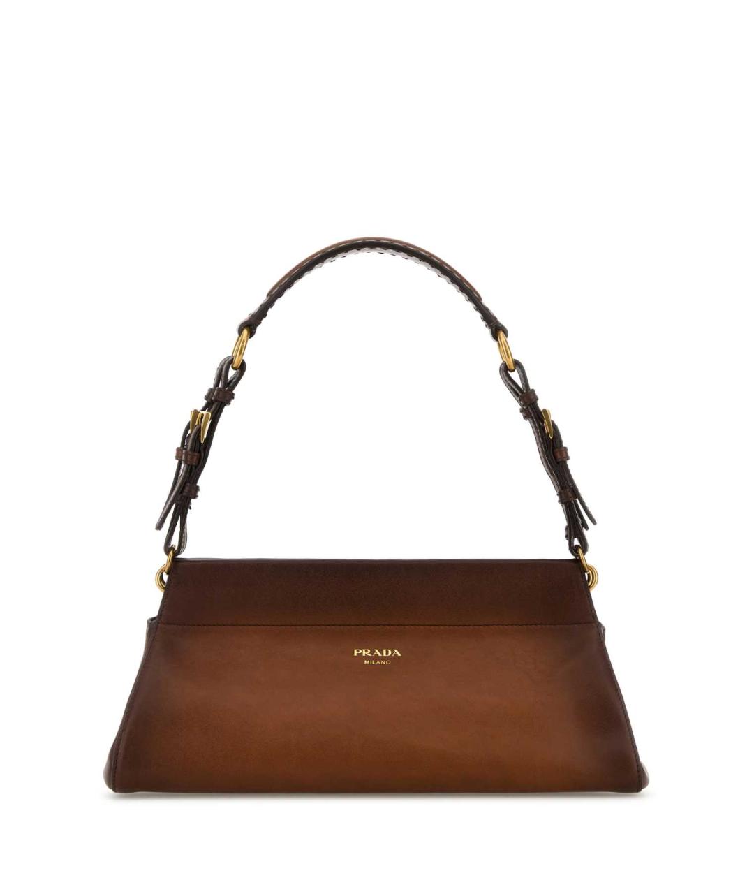 PRADA Коричневая кожаная сумка через плечо, фото 1