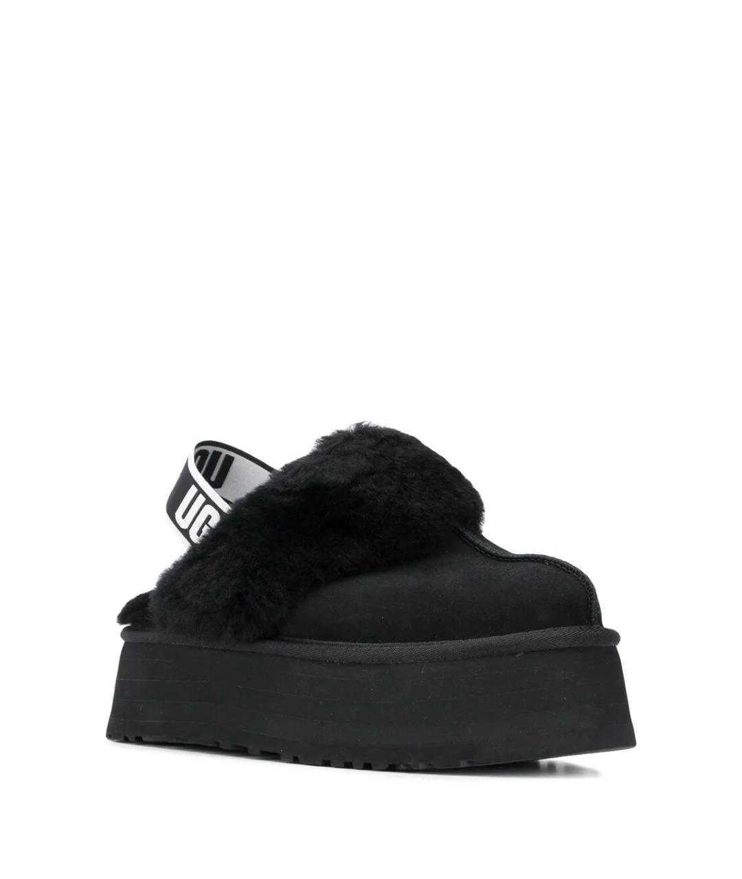 UGG AUSTRALIA Черные кожаные сабо, фото 2