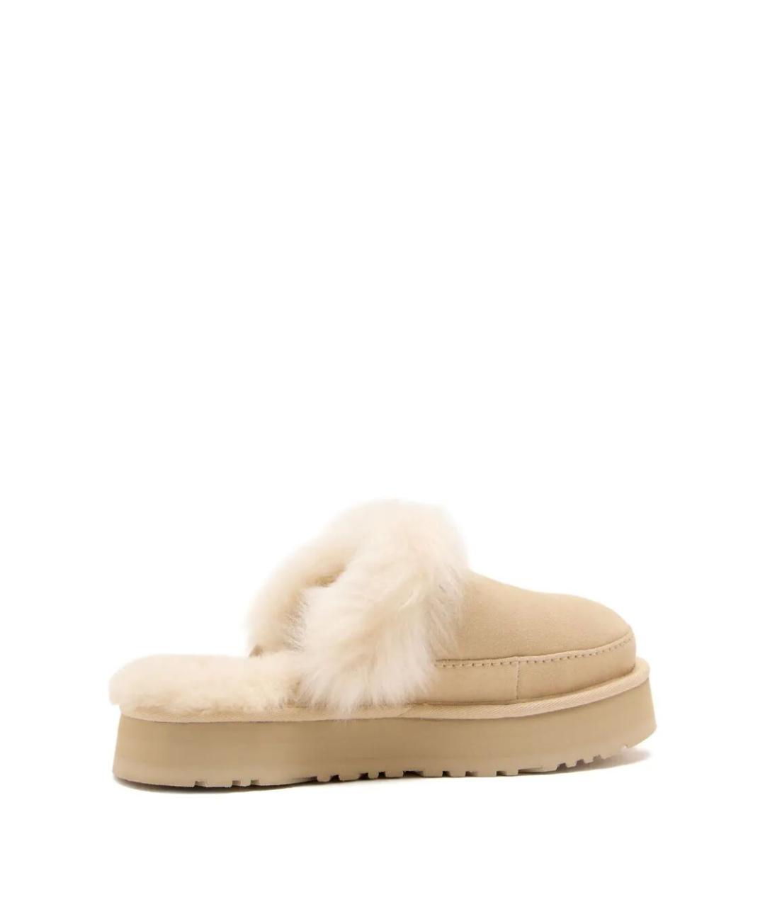 UGG AUSTRALIA Бежевые кожаные сабо, фото 2