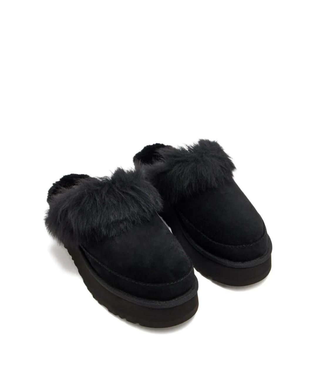 UGG AUSTRALIA Черные кожаные сабо, фото 2