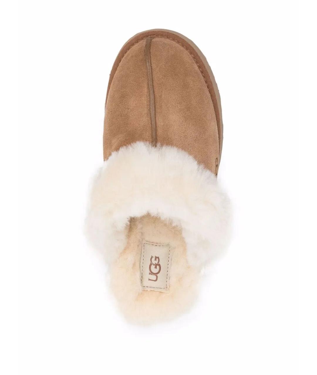 UGG AUSTRALIA Коричневые кожаные сабо, фото 5
