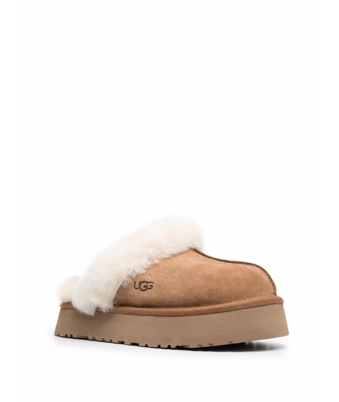 UGG AUSTRALIA Коричневые кожаные сабо, фото 4