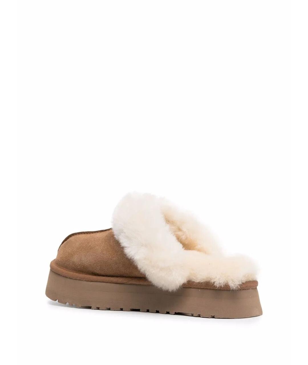 UGG AUSTRALIA Коричневые кожаные сабо, фото 2