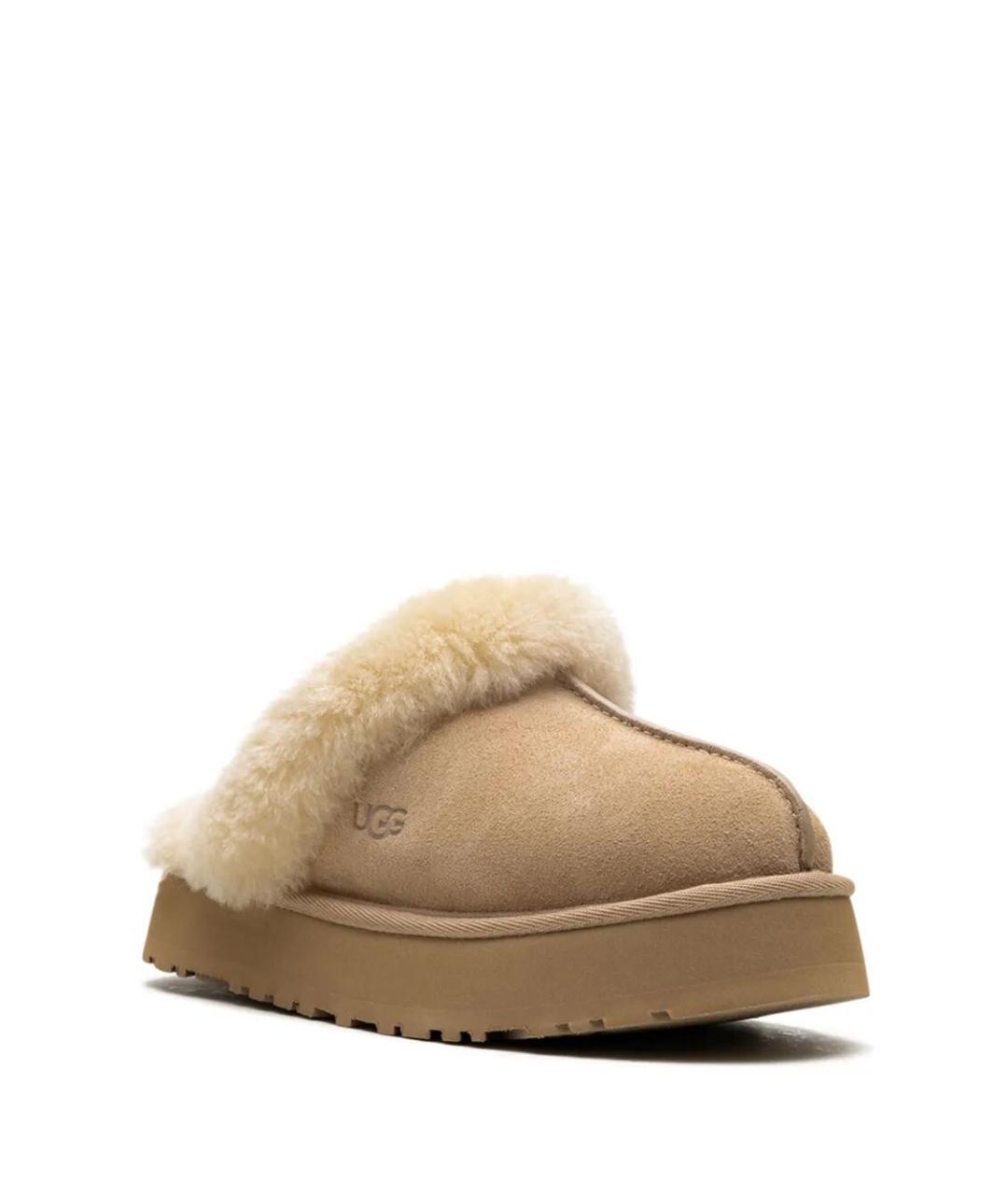 UGG AUSTRALIA Бежевые кожаные сабо, фото 2