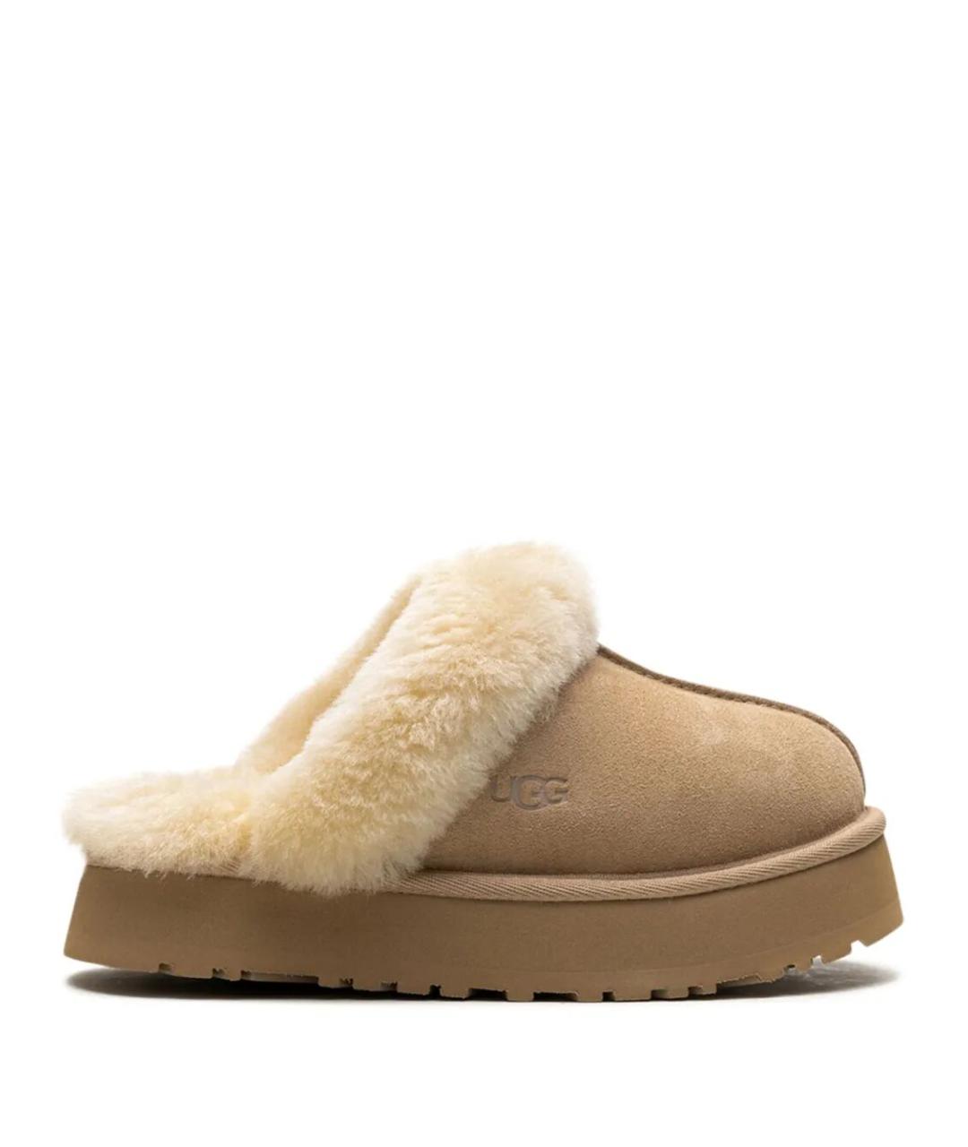 UGG AUSTRALIA Бежевые кожаные сабо, фото 1