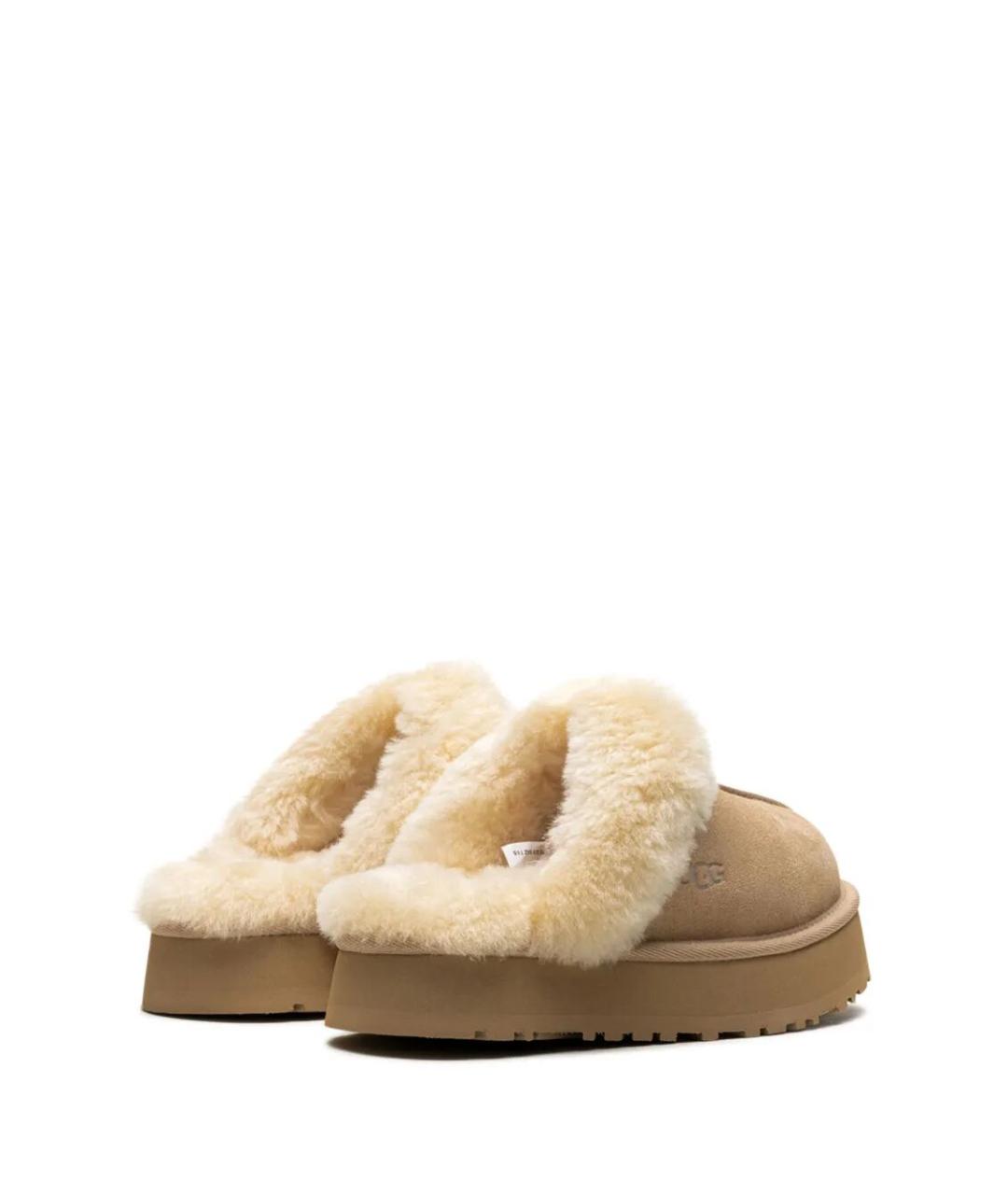 UGG AUSTRALIA Бежевые кожаные сабо, фото 3