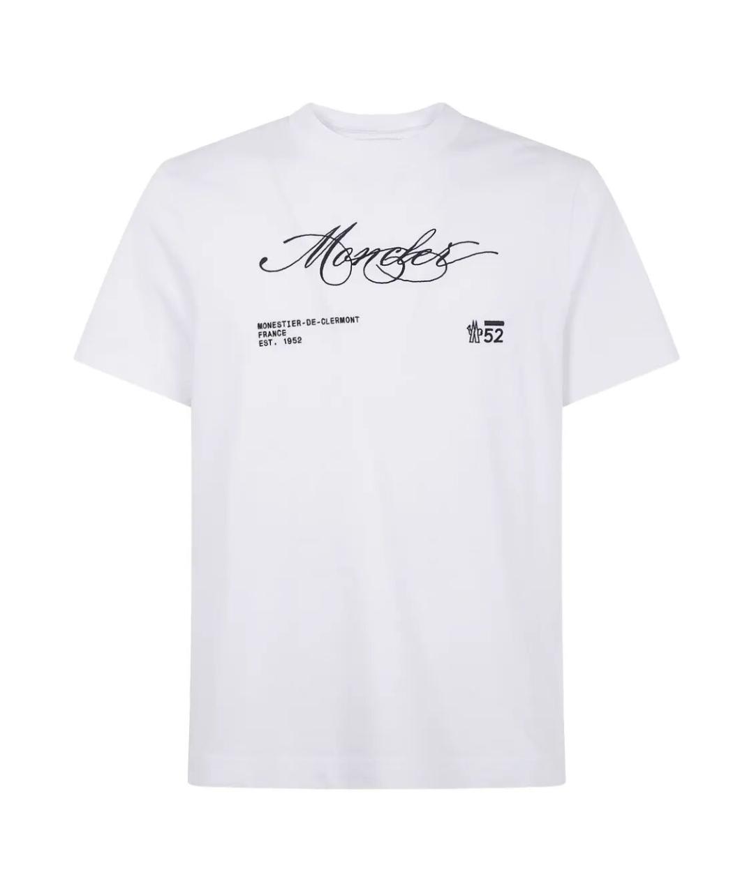 MONCLER Белая хлопковая футболка, фото 4