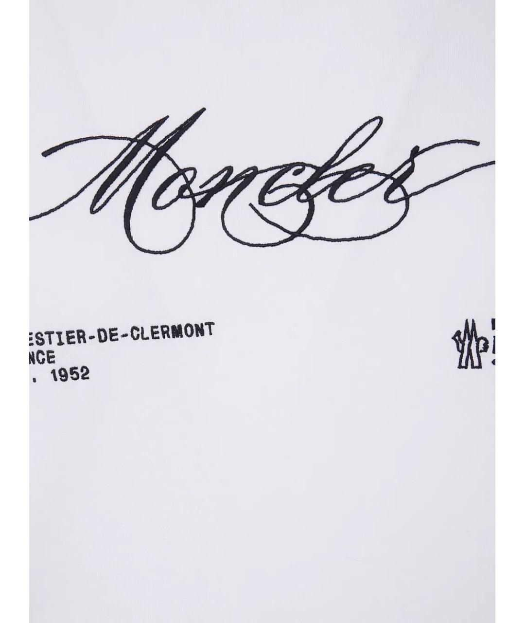MONCLER Белая хлопковая футболка, фото 5