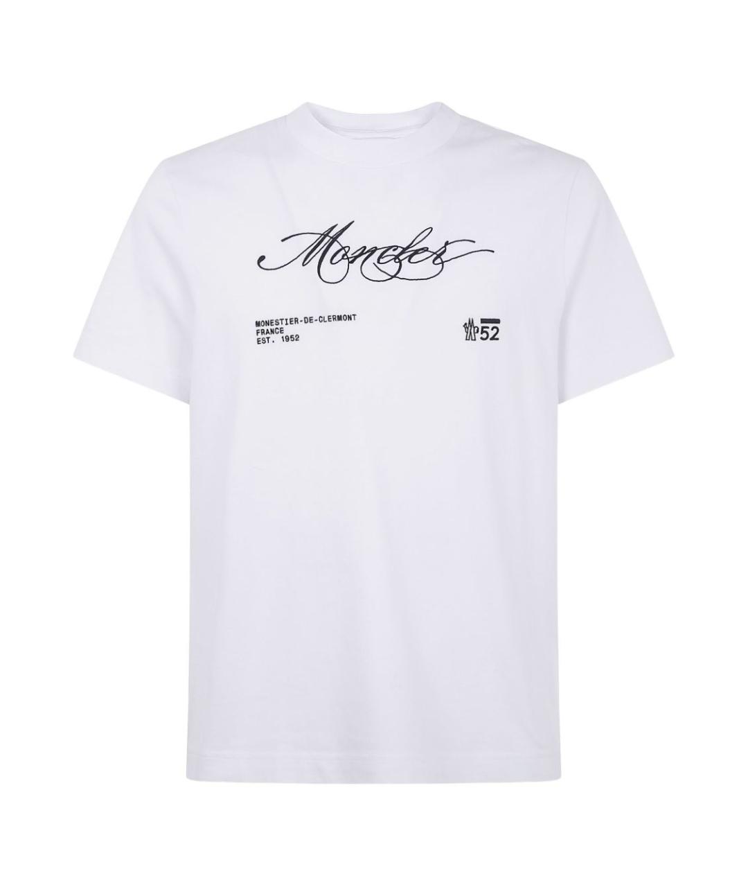 MONCLER Белая хлопковая футболка, фото 1