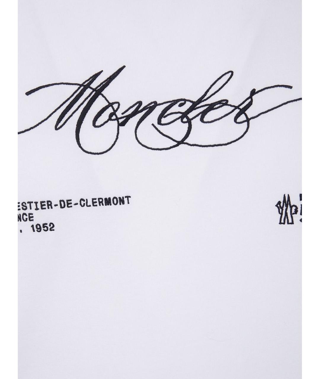 MONCLER Белая хлопковая футболка, фото 2