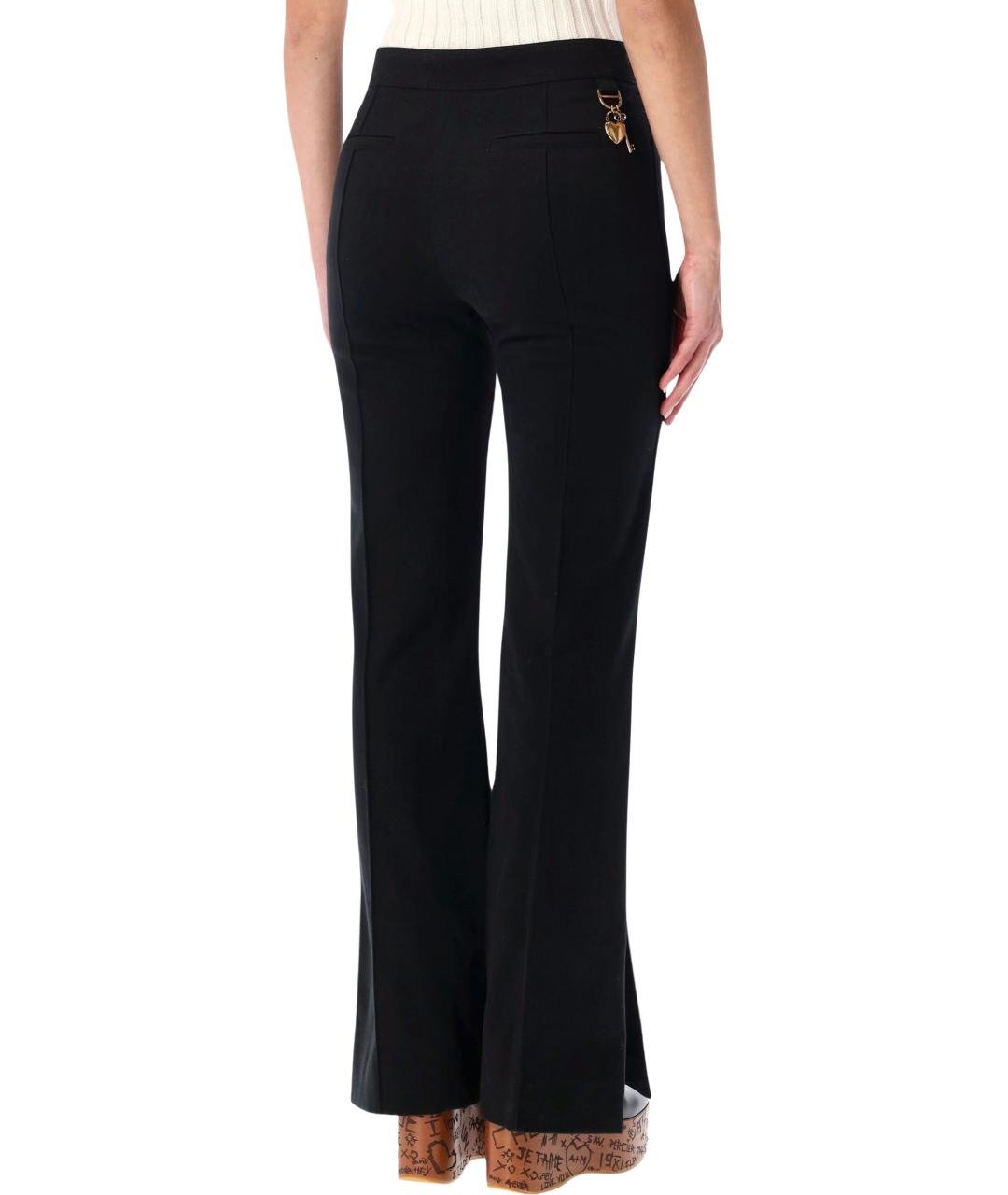 CHLOE Черные хлопковые прямые брюки, фото 2