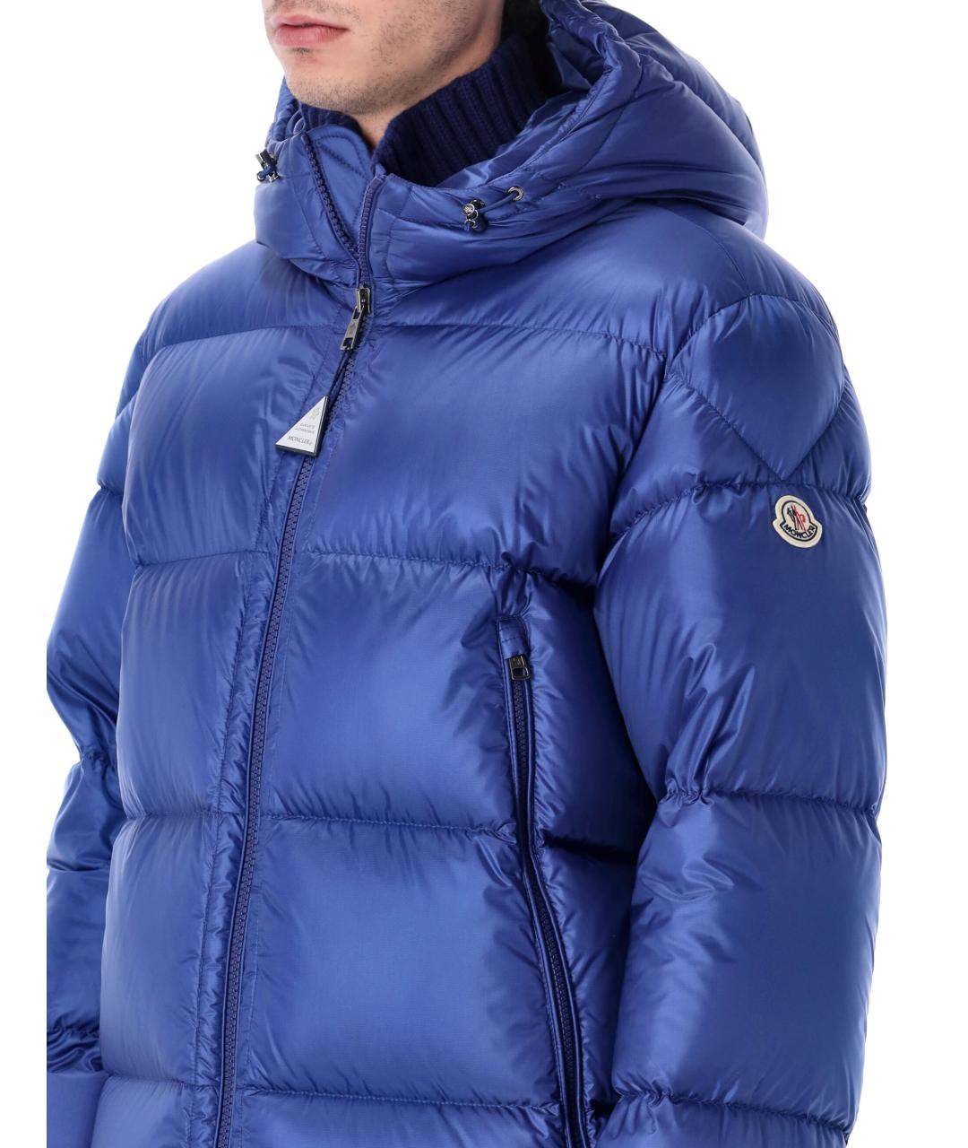 MONCLER Синий полиамидовый пуховик, фото 4