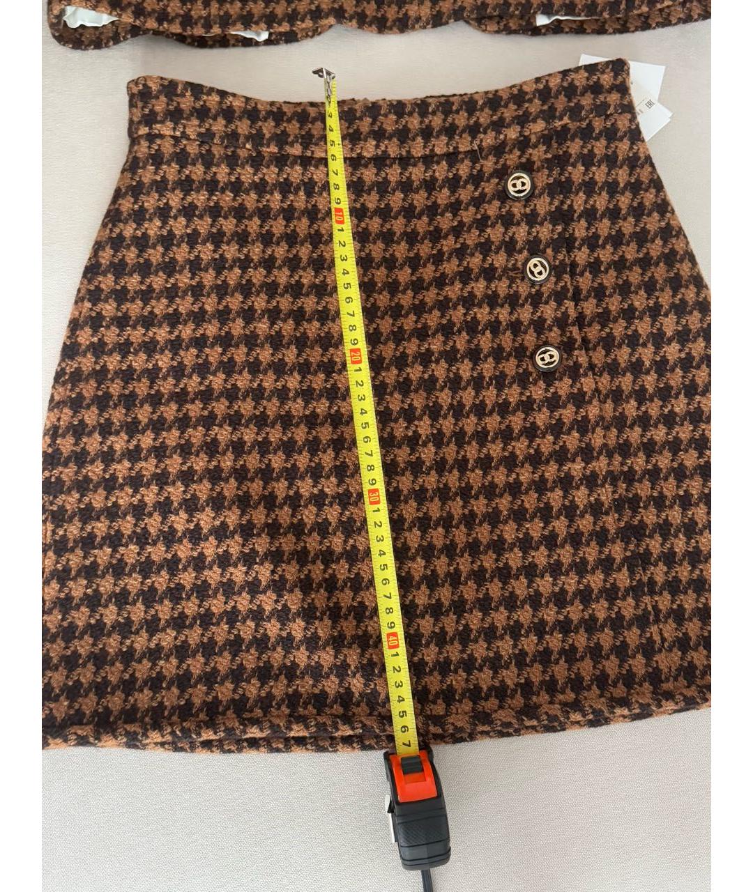 SANDRO Коричневый шерстяной костюм с юбками, фото 3