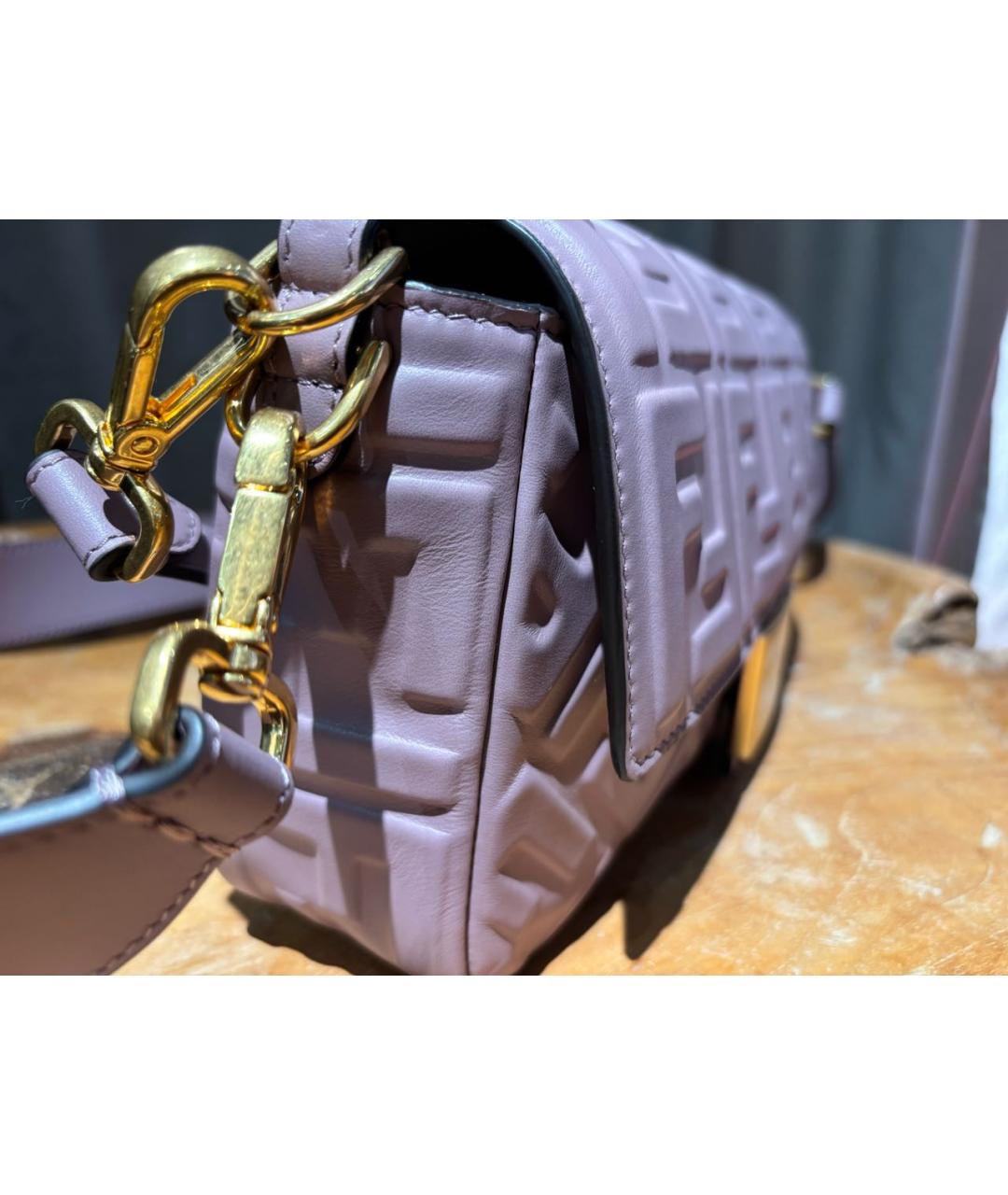 FENDI Розовая кожаная сумка через плечо, фото 7