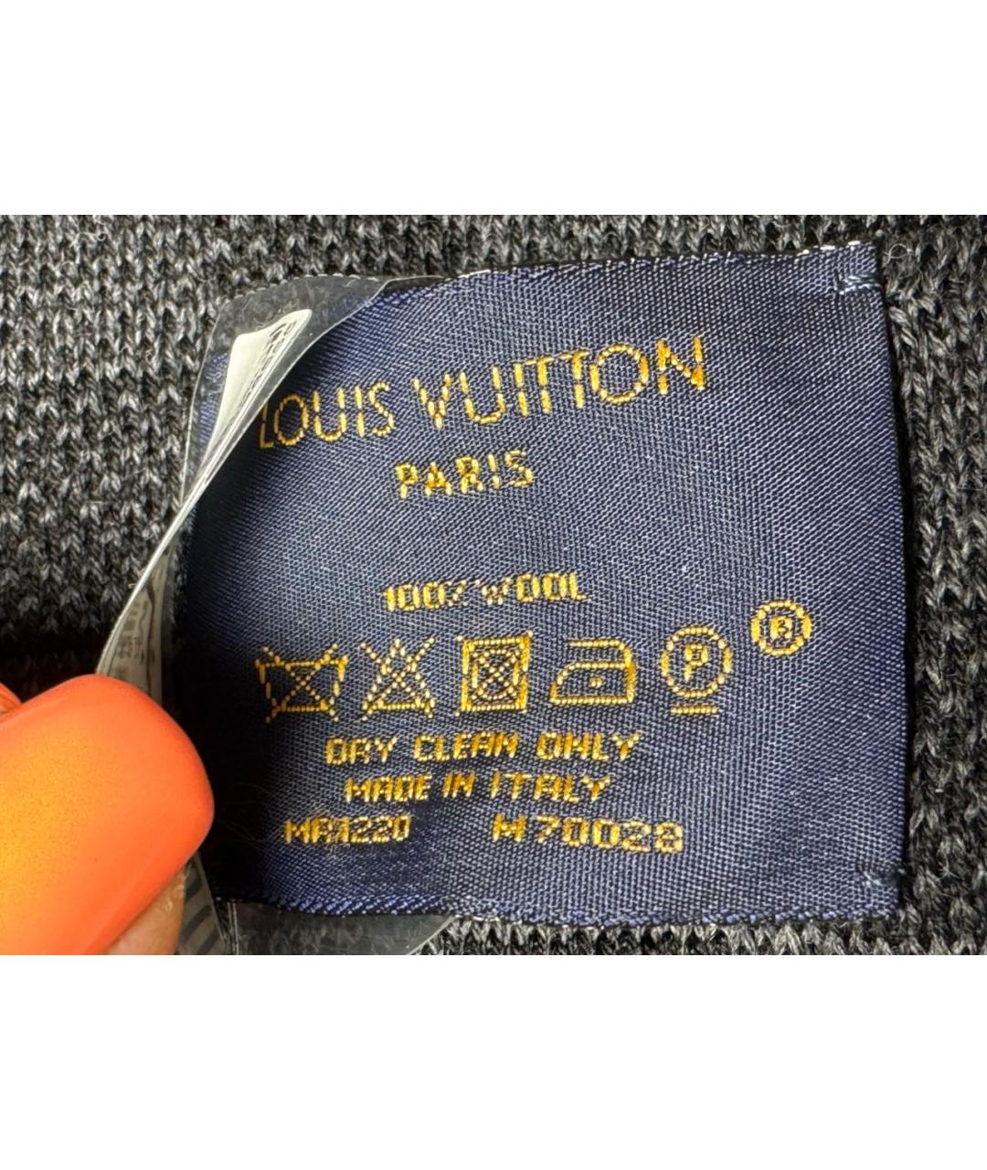 LOUIS VUITTON Черная шерстяная шапка, фото 7