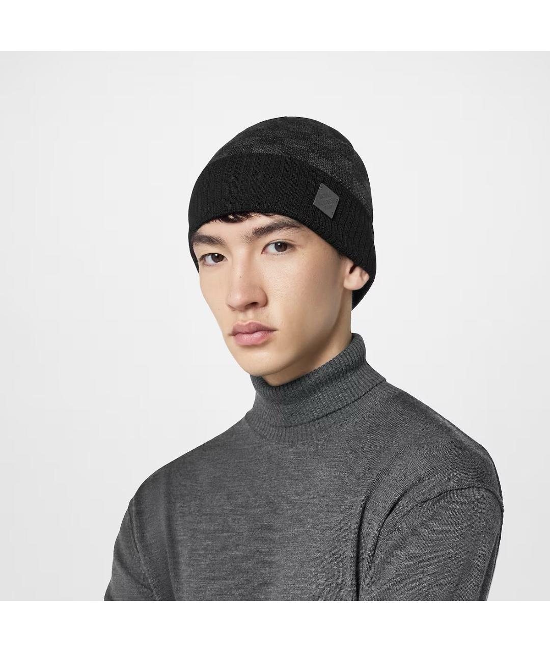 LOUIS VUITTON Черная шерстяная шапка, фото 8
