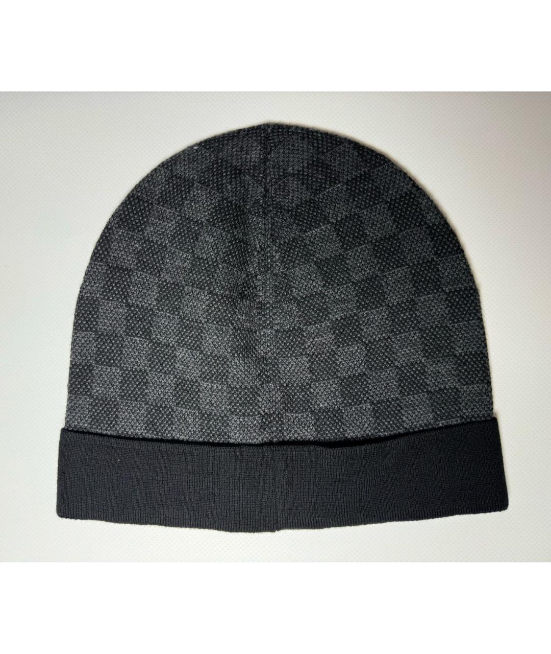 LOUIS VUITTON Черная шерстяная шапка, фото 2