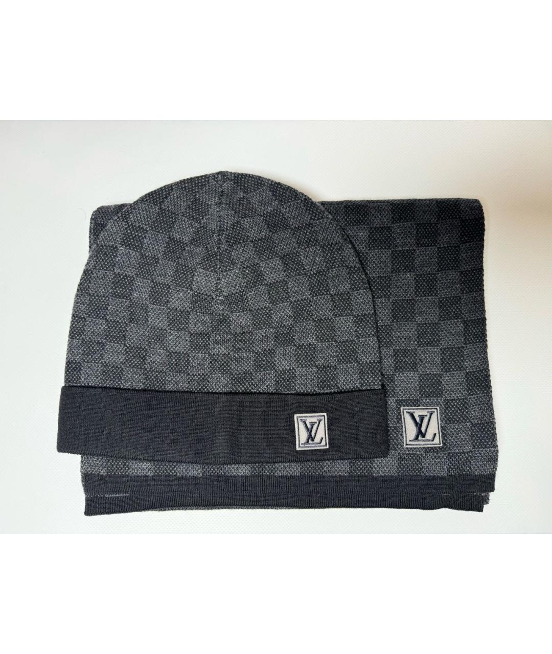 LOUIS VUITTON Черная шерстяная шапка, фото 9