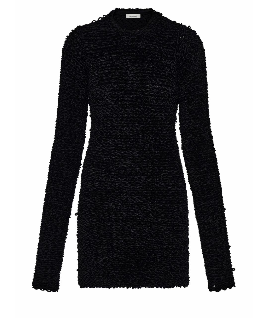 FERRAGAMO Черное вискозное повседневное платье, фото 1