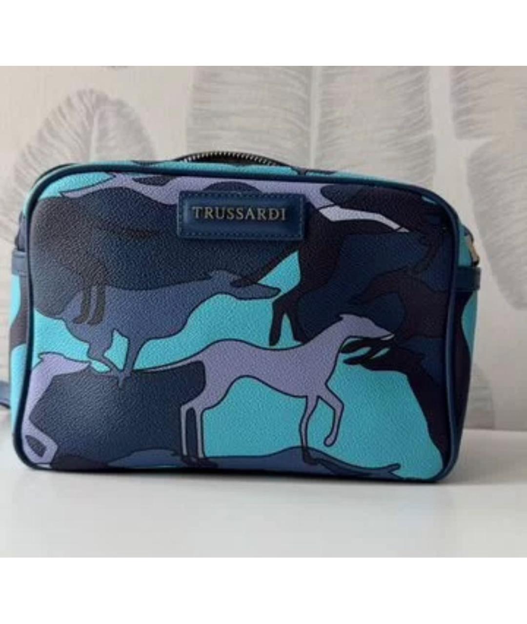 TRUSSARDI Синяя сумка через плечо из искусственной кожи, фото 3