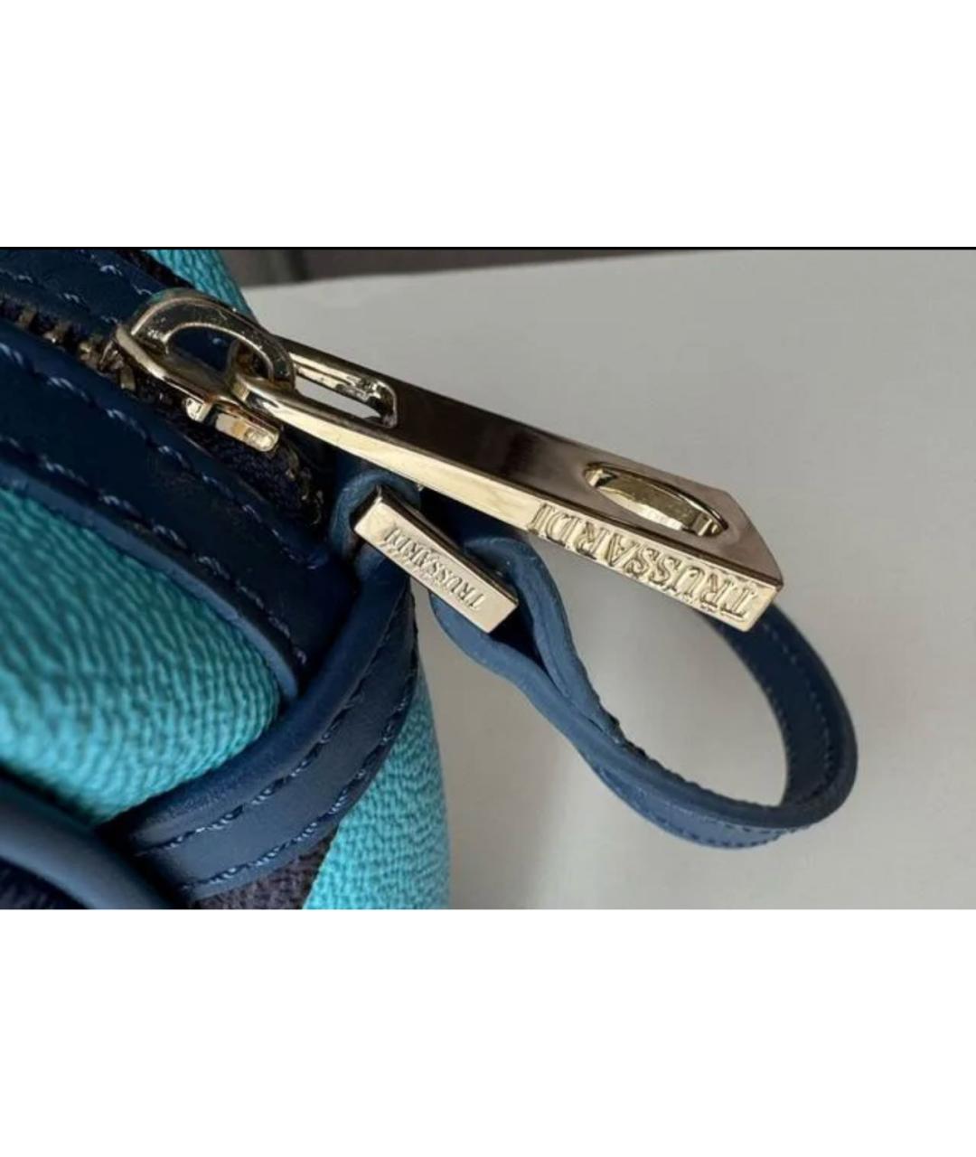 TRUSSARDI Синяя сумка через плечо из искусственной кожи, фото 5