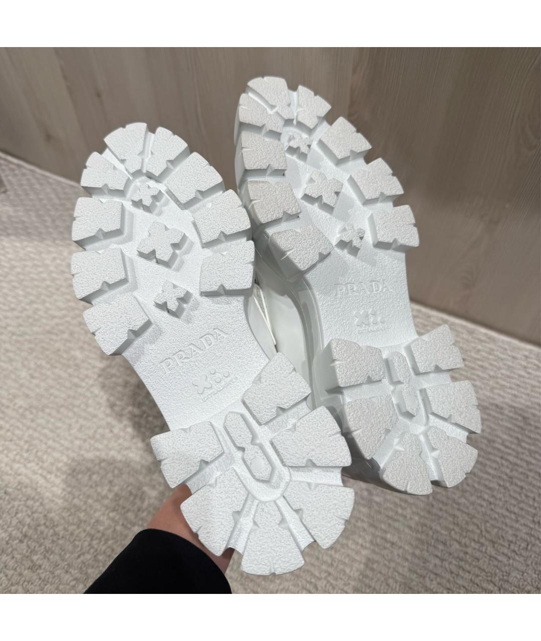 PRADA Белые кожаные лоферы, фото 6
