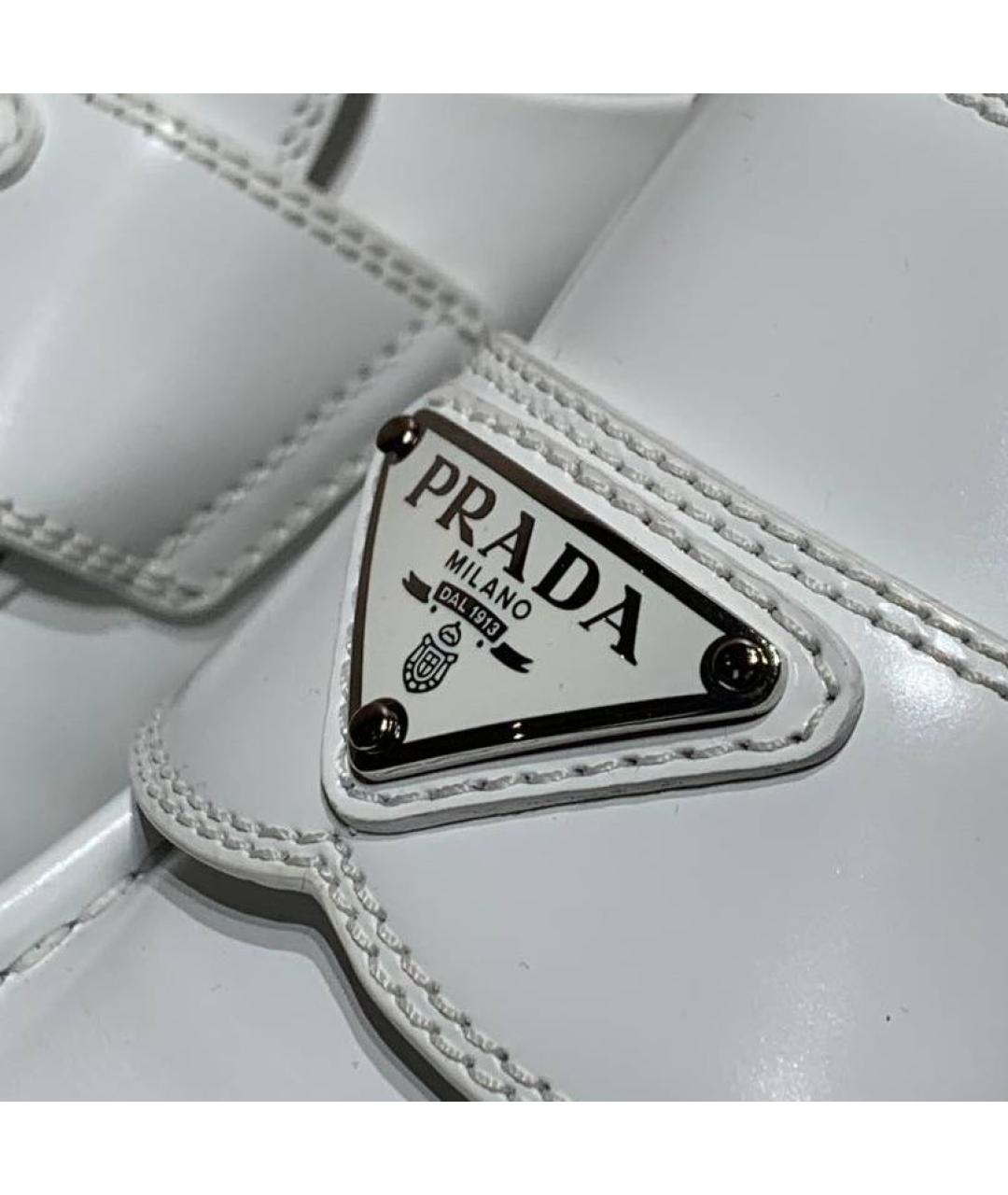 PRADA Белые кожаные лоферы, фото 3