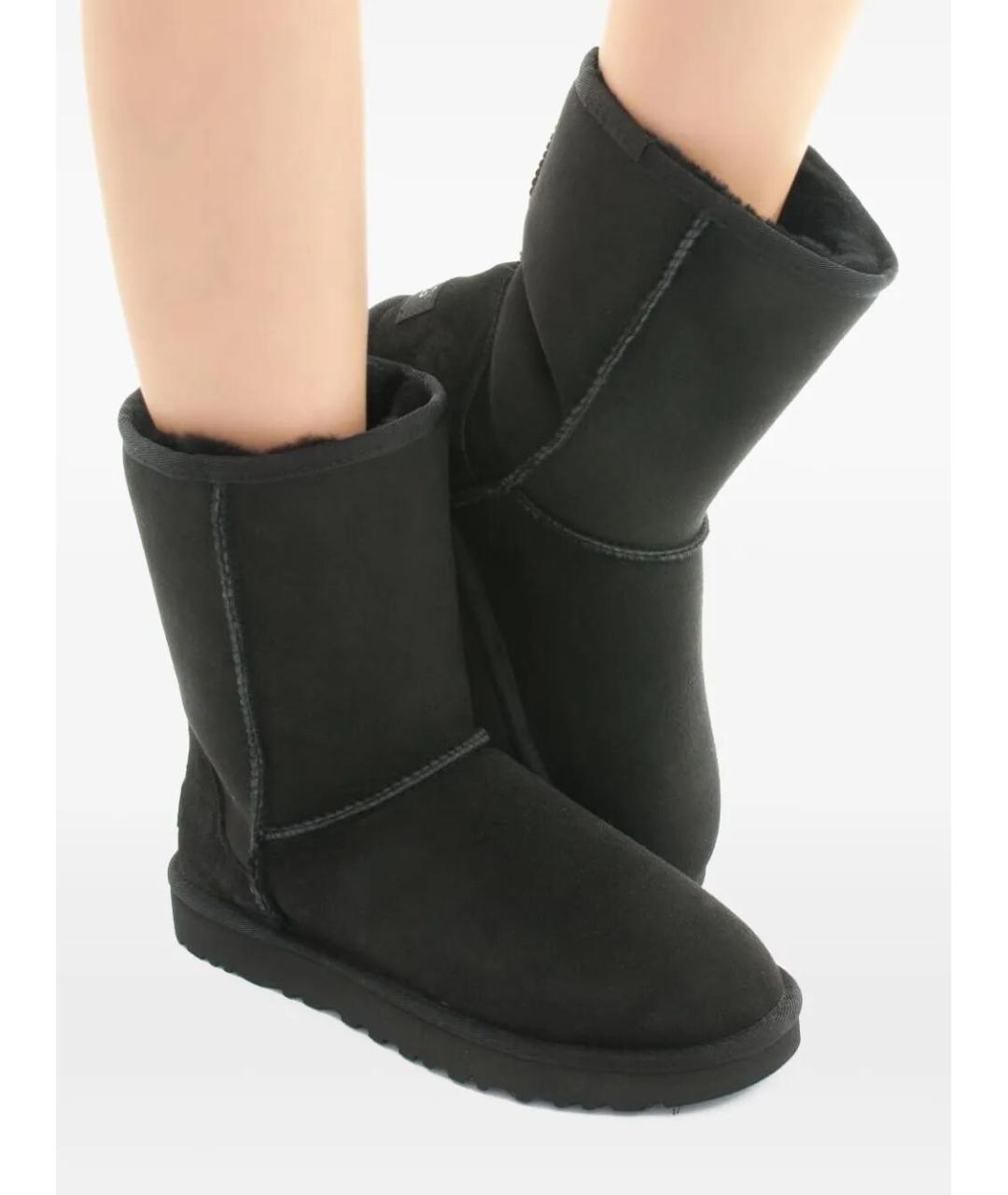 UGG AUSTRALIA Черные нубуковые ботинки, фото 4