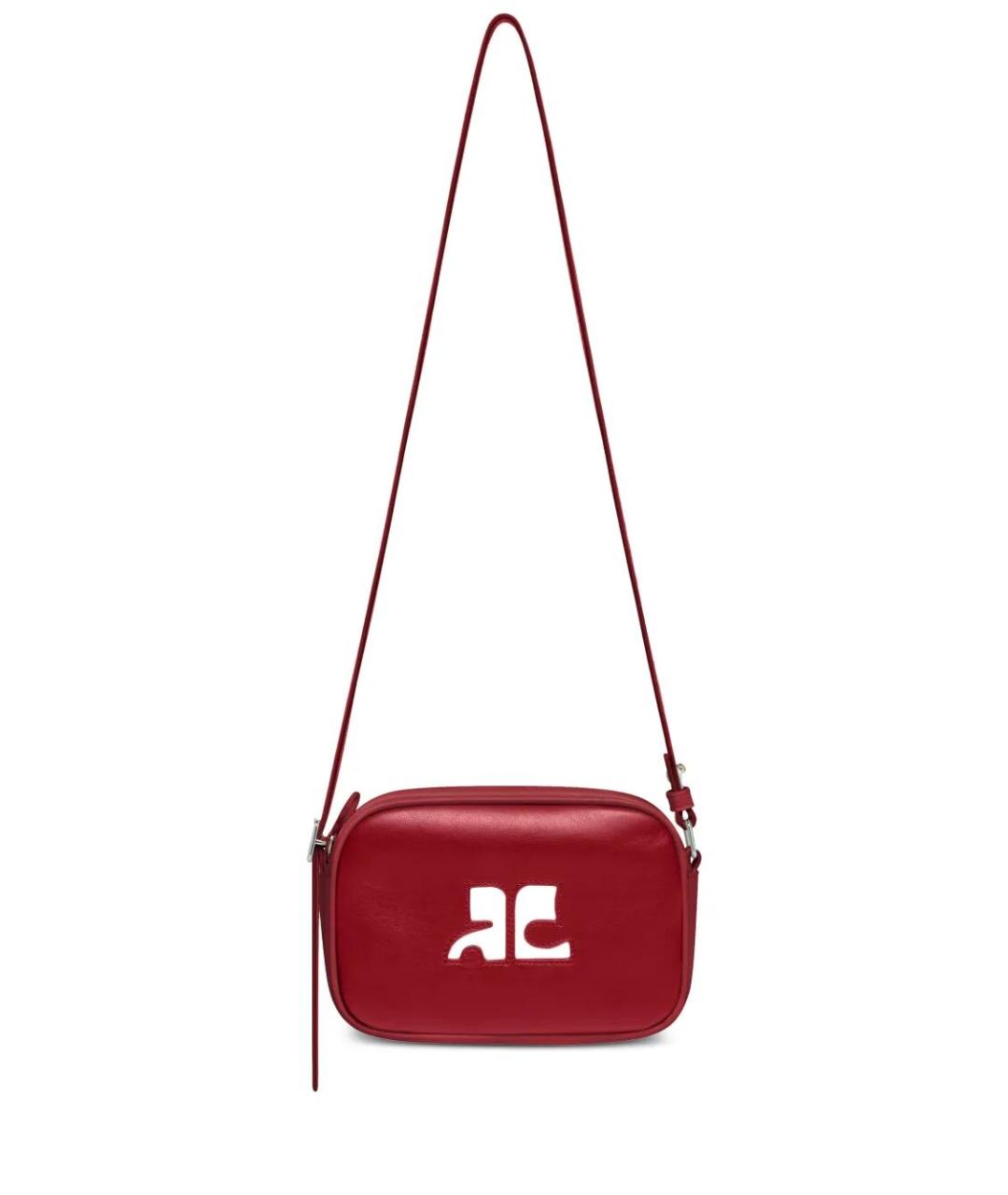 COURREGES Красная кожаная сумка через плечо, фото 1
