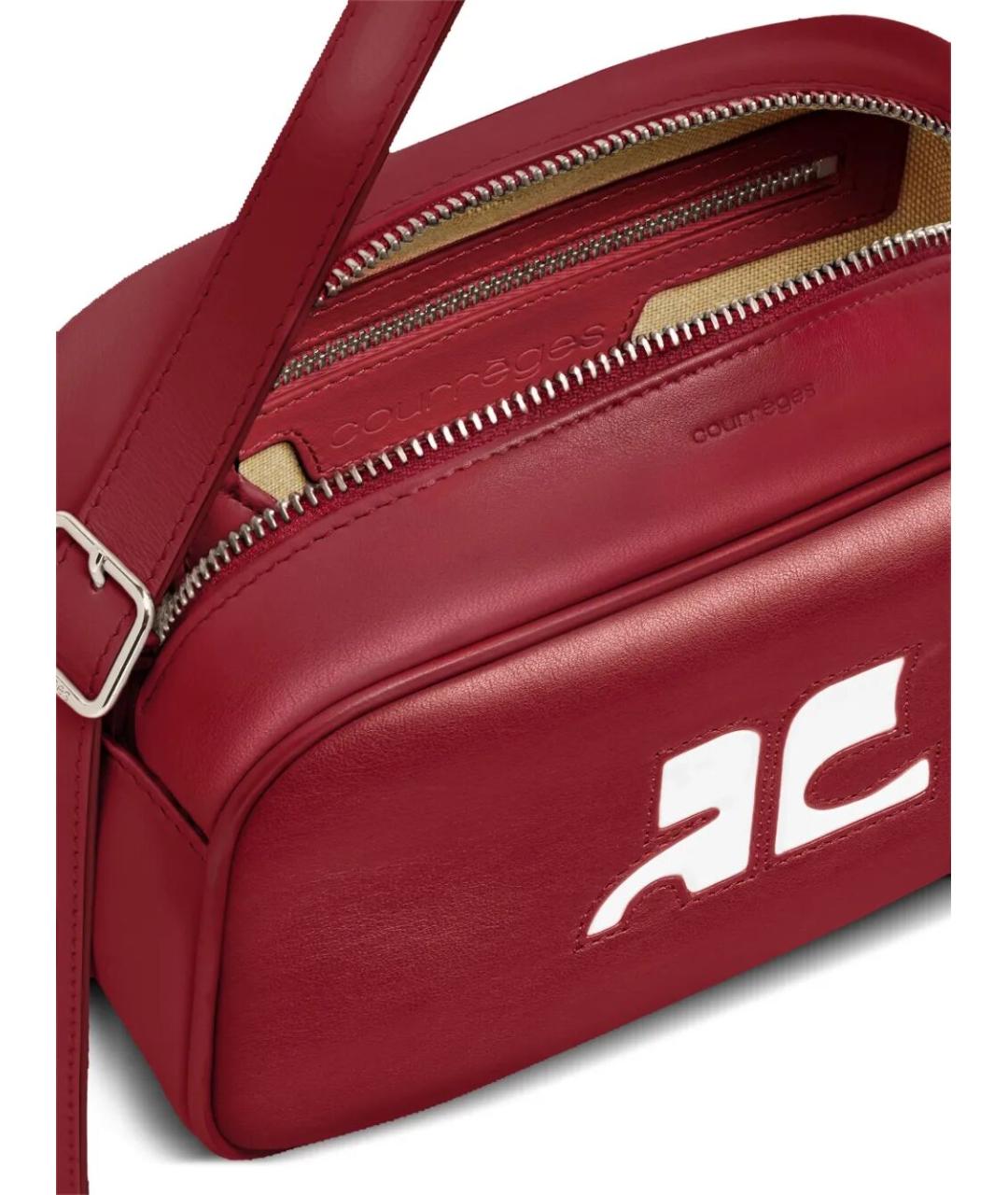 COURREGES Красная кожаная сумка через плечо, фото 2