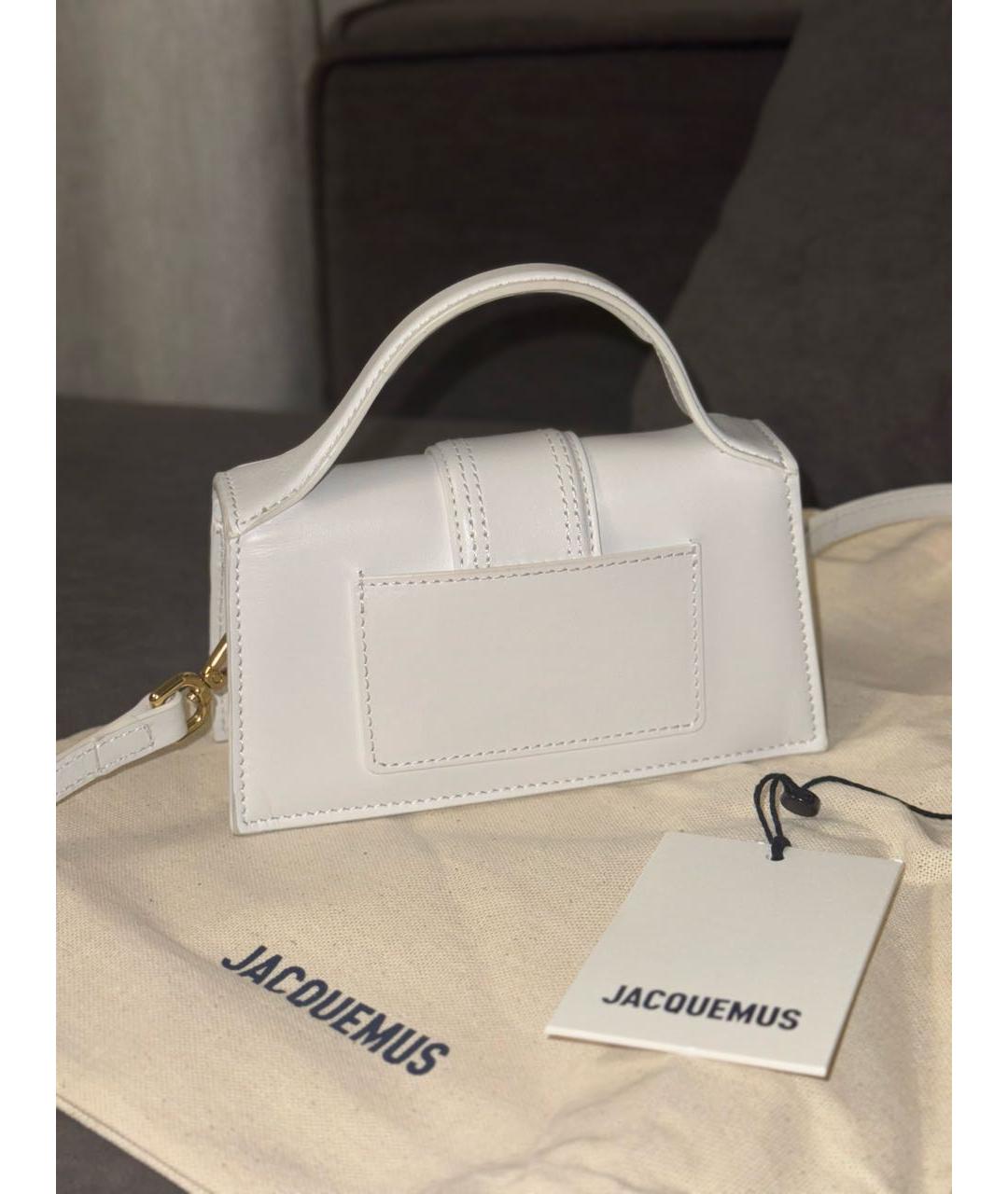 JACQUEMUS Белая кожаная сумка через плечо, фото 6