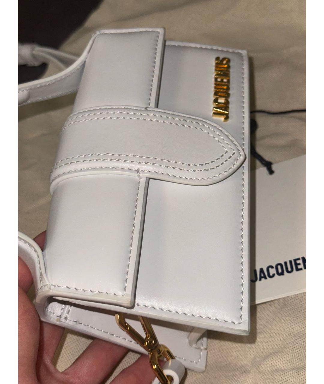 JACQUEMUS Белая кожаная сумка через плечо, фото 7