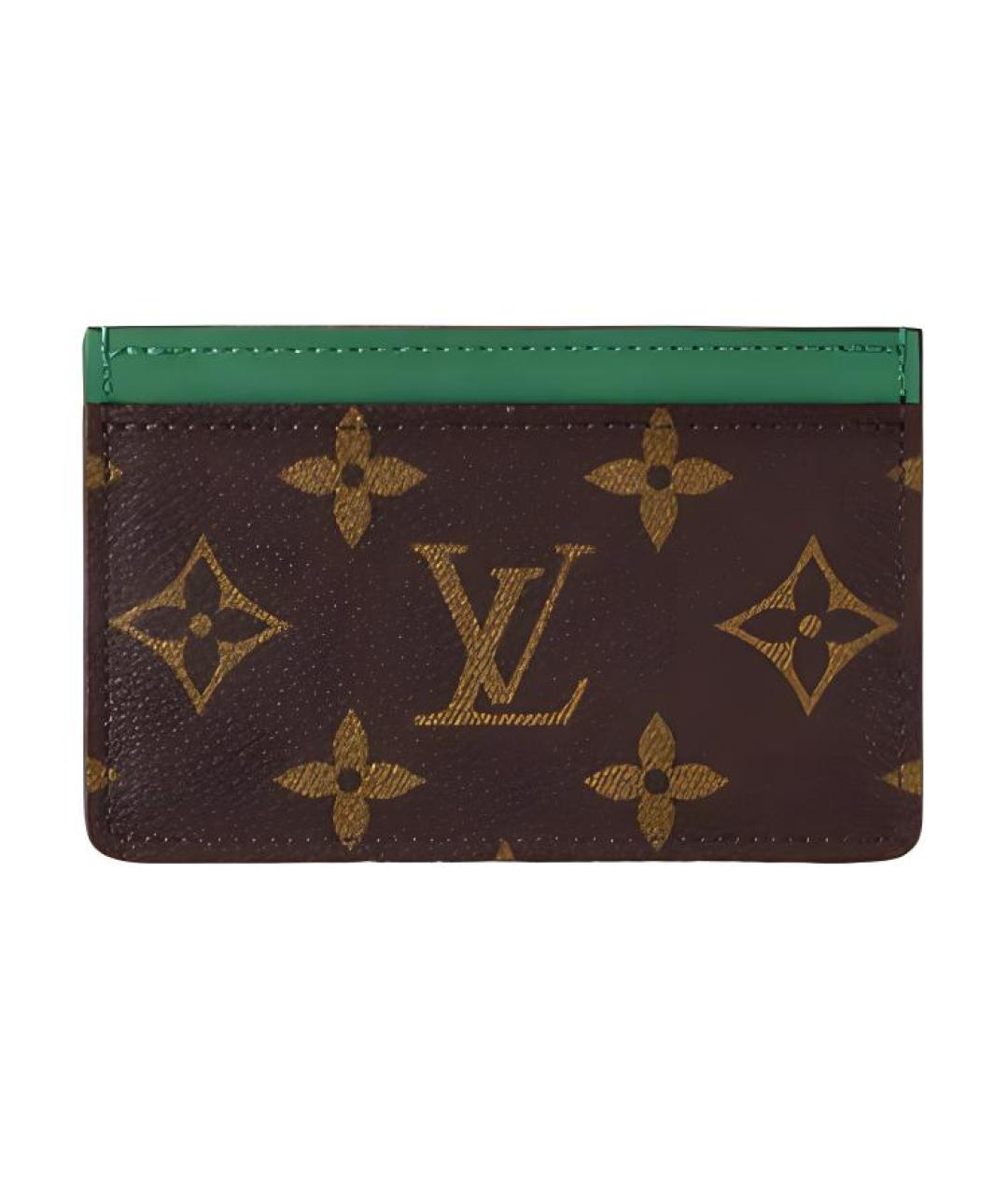 LOUIS VUITTON Коричневый кожаный кардхолдер, фото 3