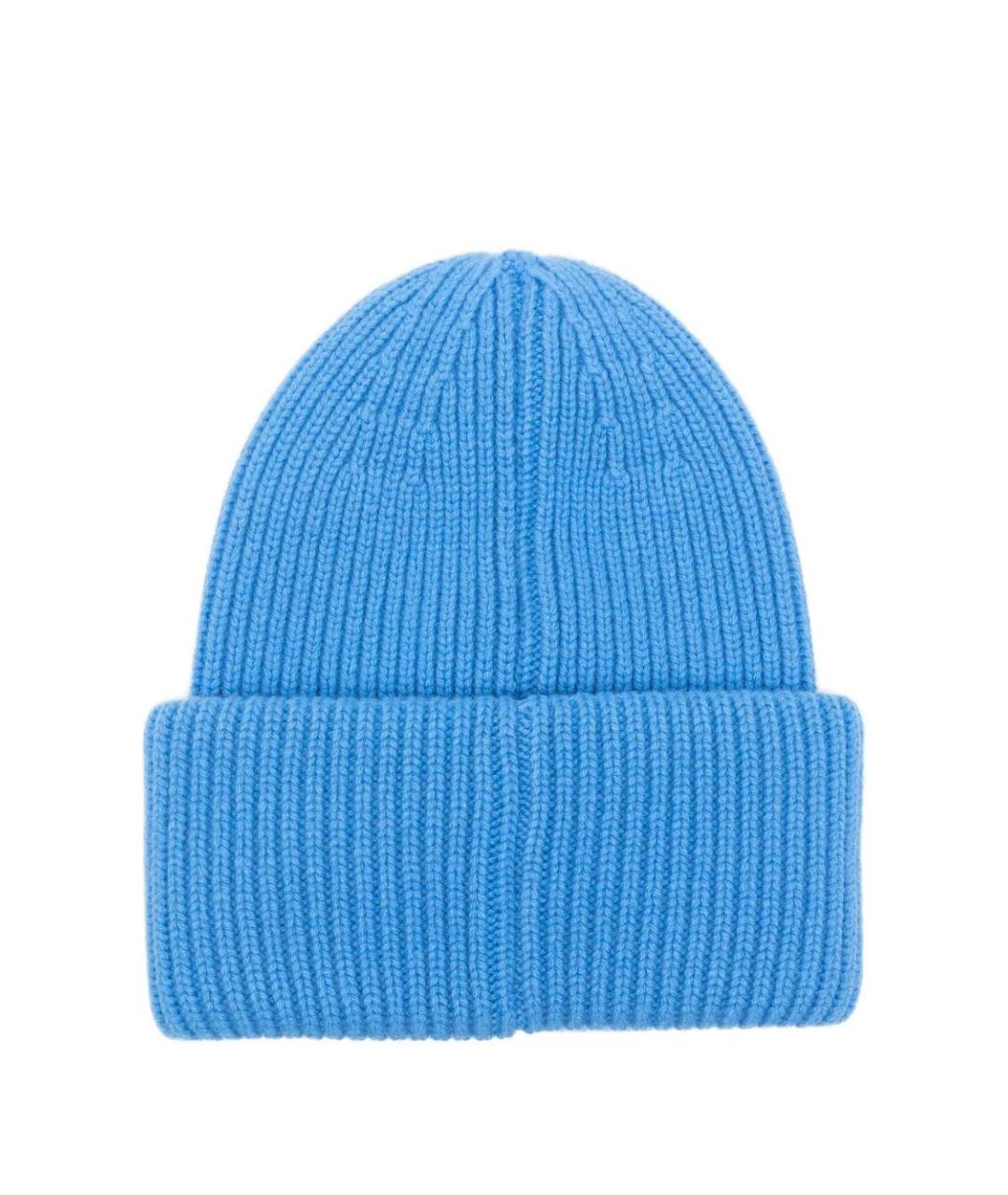 MONCLER Синяя шерстяная шапка, фото 3